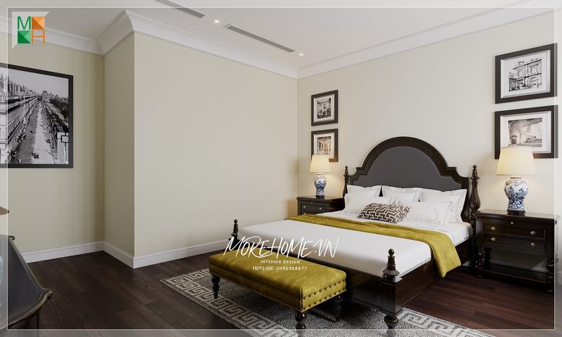 Giường ngủ gỗ óc chó mang phong cách thiết kế tân cổ điển mang đến sự sang trọng và những giấc ngủ ngon cho mọi thành viên trong gia đình.